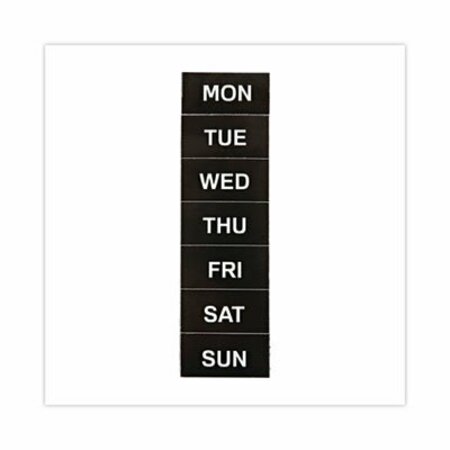 BI-SILQUE MasterVisi, INTERCHANGEABLE MAGNETIC BOARD ACCESSORIES, DAYS OF WEEK, BLACK/WHITE, 2in X 1in FM1007